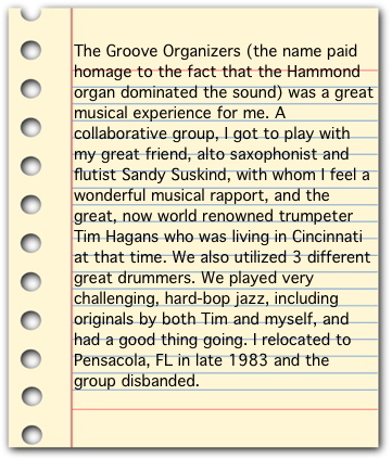 Groove Organizers note